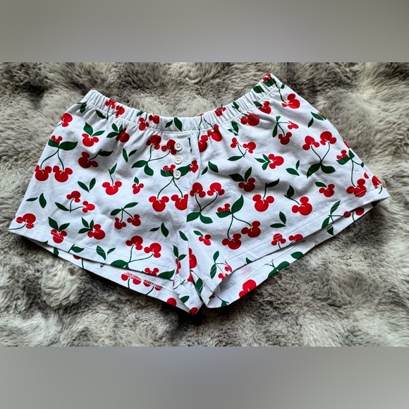 Disney Other - Disney Minnie, mouse Cherry Print Women's pajama Shorts - White and Red